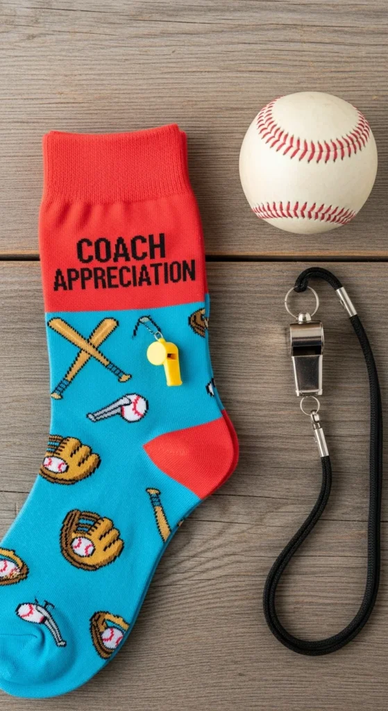 Baseball coach novelty socks