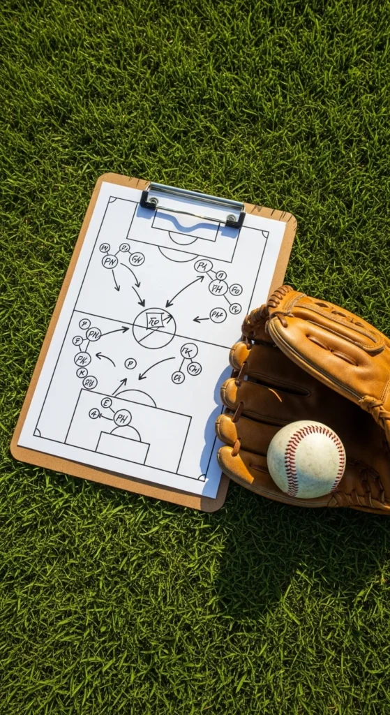 Baseball coaching clipboard dry erase