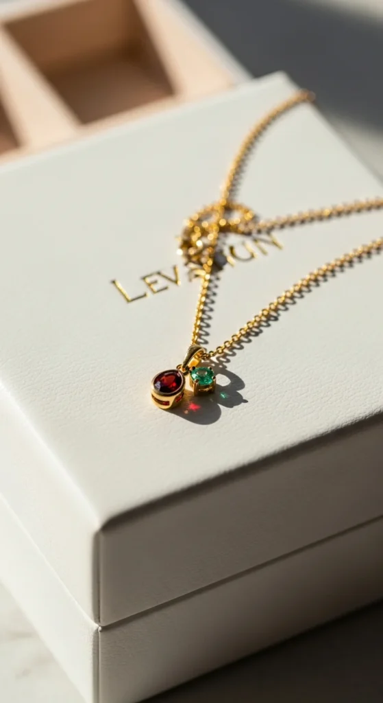 Birthstone necklace Valentine gift girlfriend
