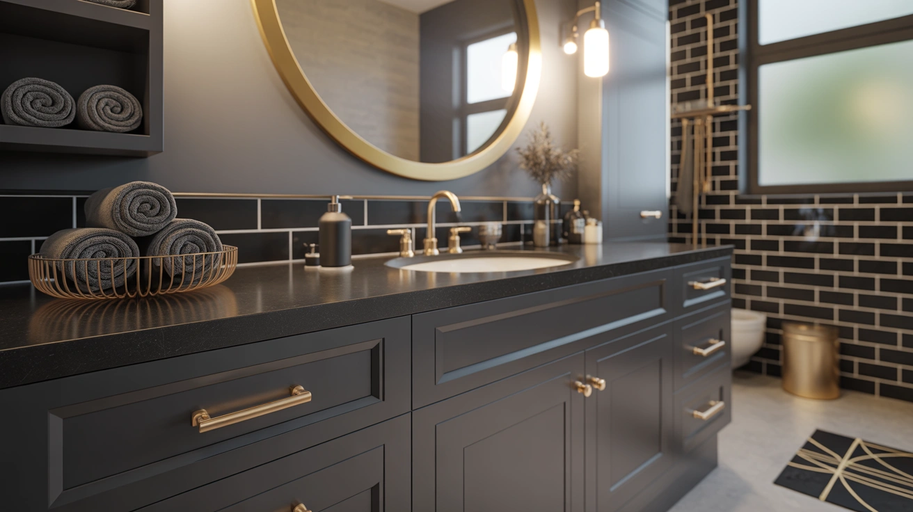 Black and gold bathroom decorating ideas