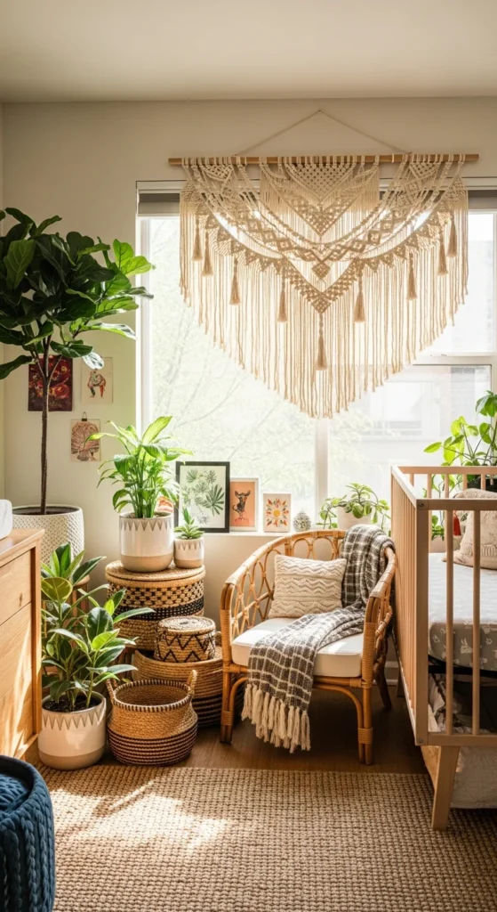 Bohemian baby nursery decor