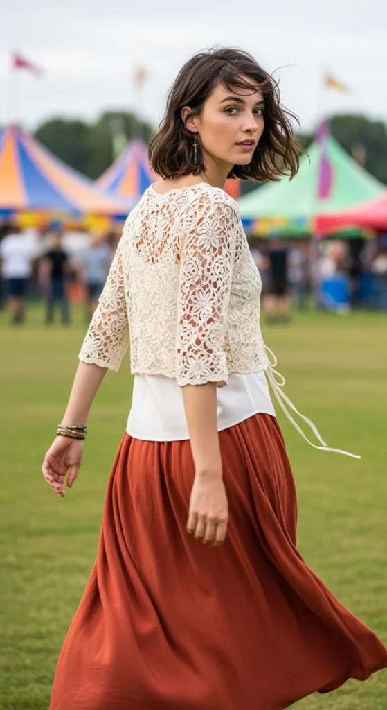 Bohemian crochet Renaissance top