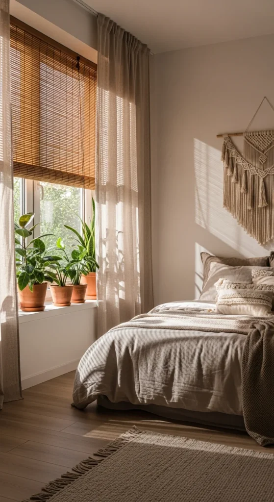 Boho bedroom window treatments