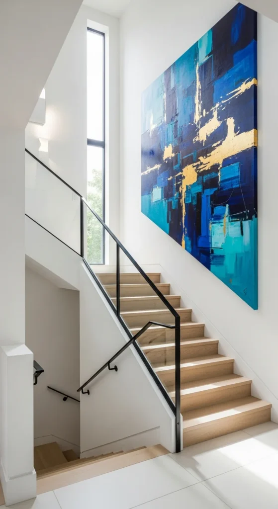 Bold staircase wall art