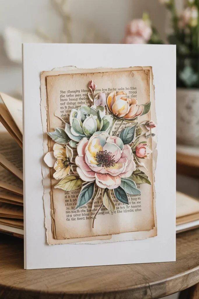 Book page watercolor art