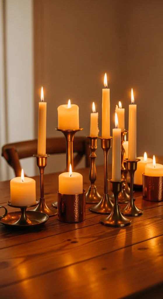 Brass copper candle holders