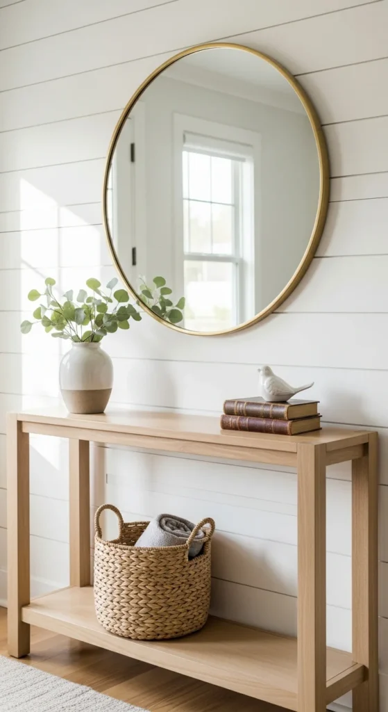 Brass mirror cottage decor
