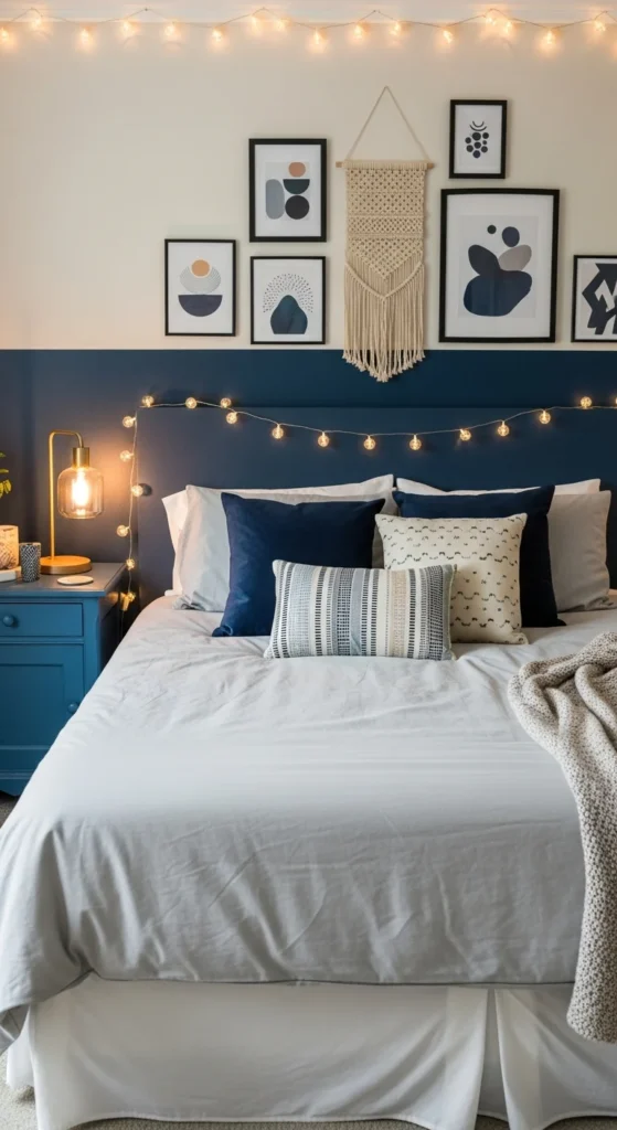 Budget navy bedroom