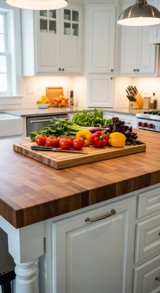 Butcher block kitchen countertops