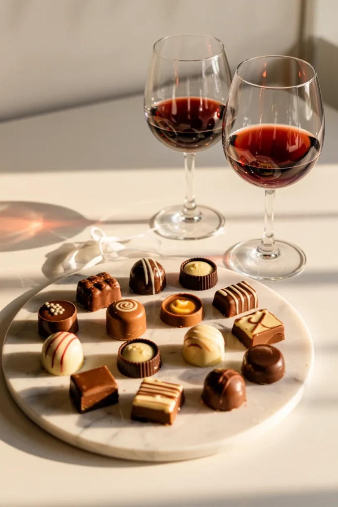 Chocolate day tasting setup