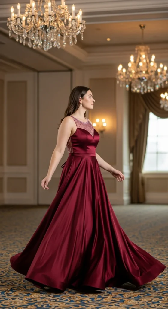 Classic burgundy prom dress