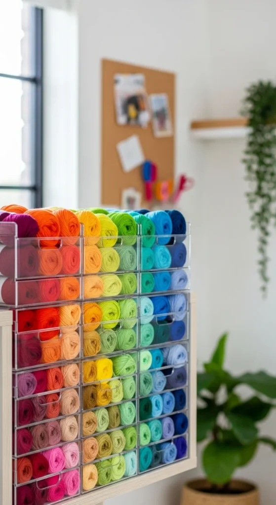 Clear yarn storage bins