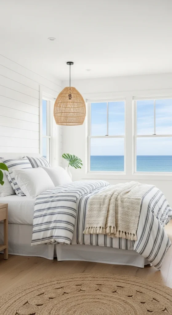 Coastal navy bedroom