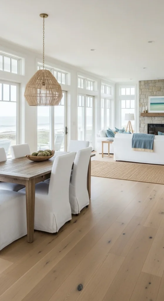 Coastal slipcover dining chairs