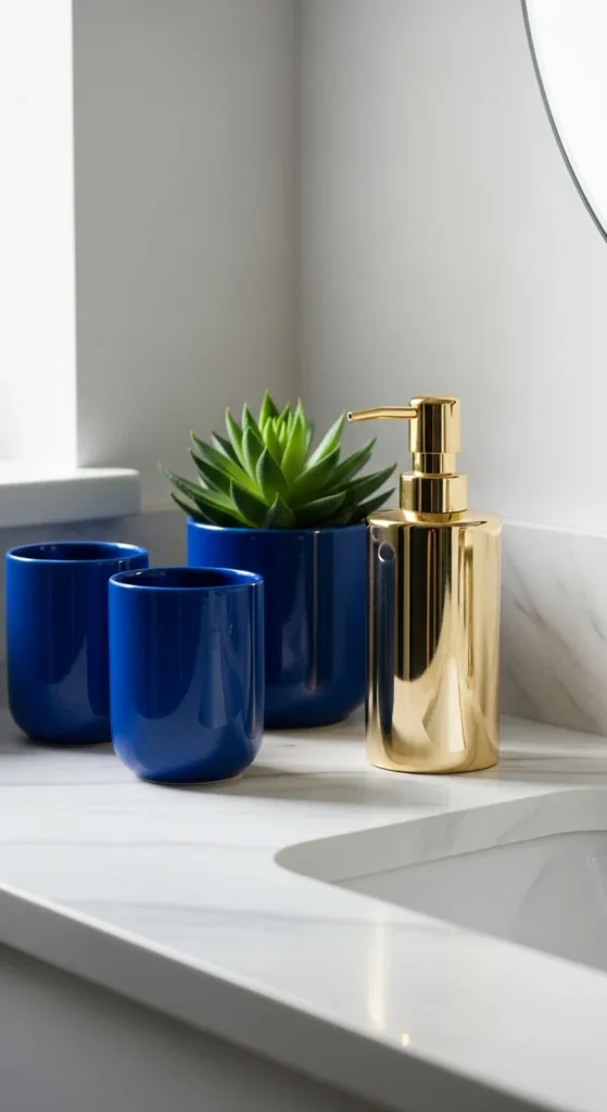 Cobalt blue bathroom accessories