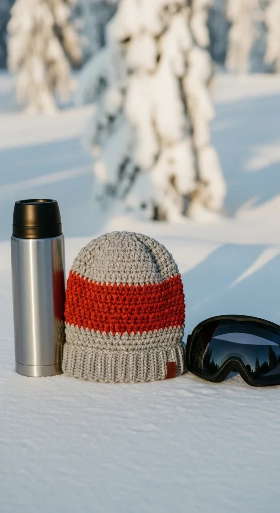 Colorblock crochet winter hat
