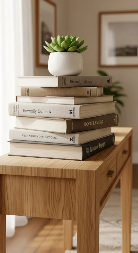 Console table with books