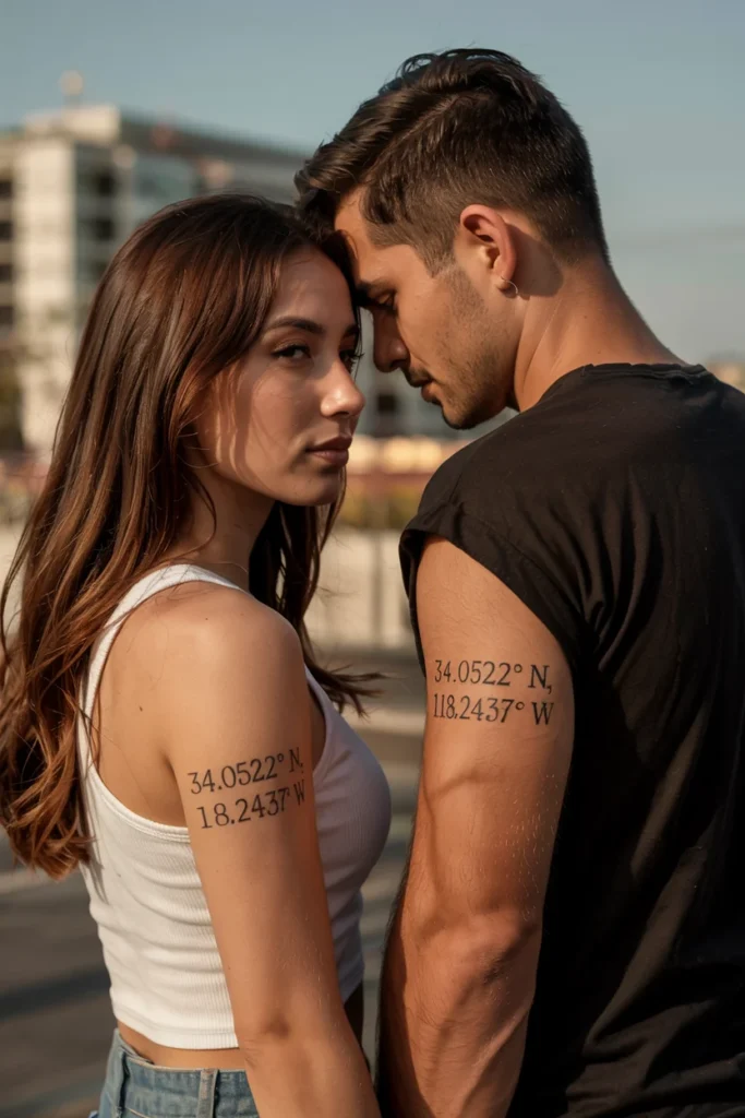 Coordinate tattoos couples