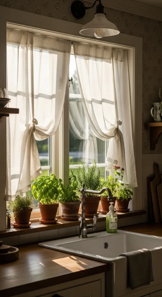 Country kitchen curtain ideas