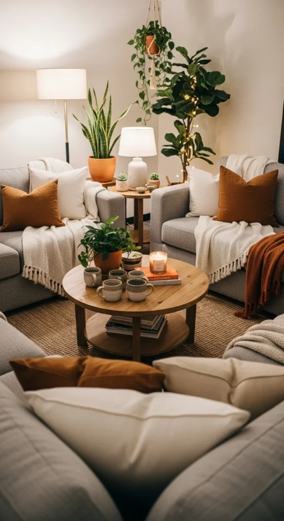 Cozy conversation area layout