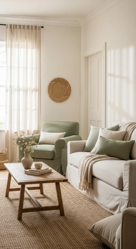 Cream sage green cottage