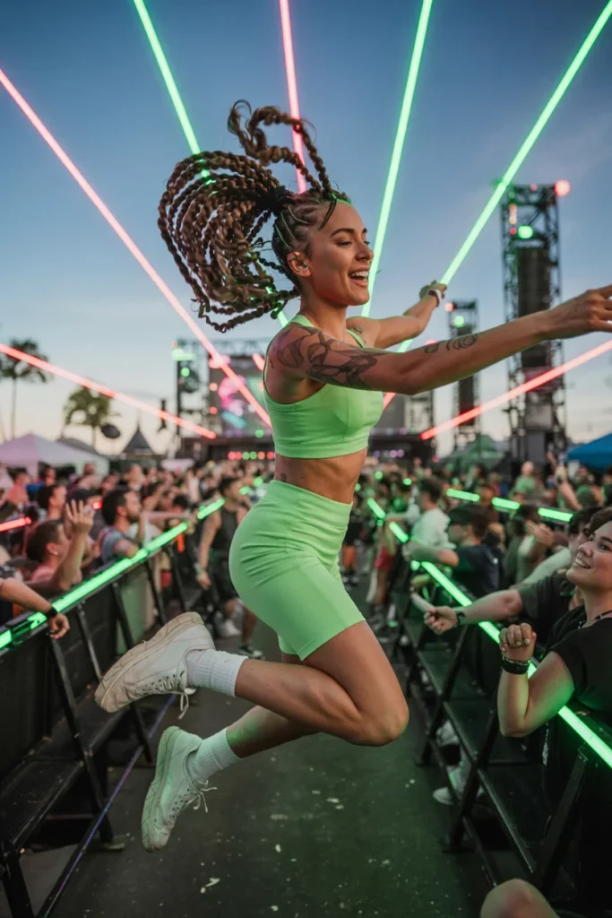 Crochet cornrows curly ponytail