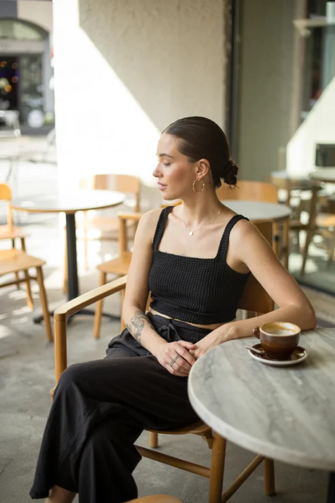 Crochet lounge set black