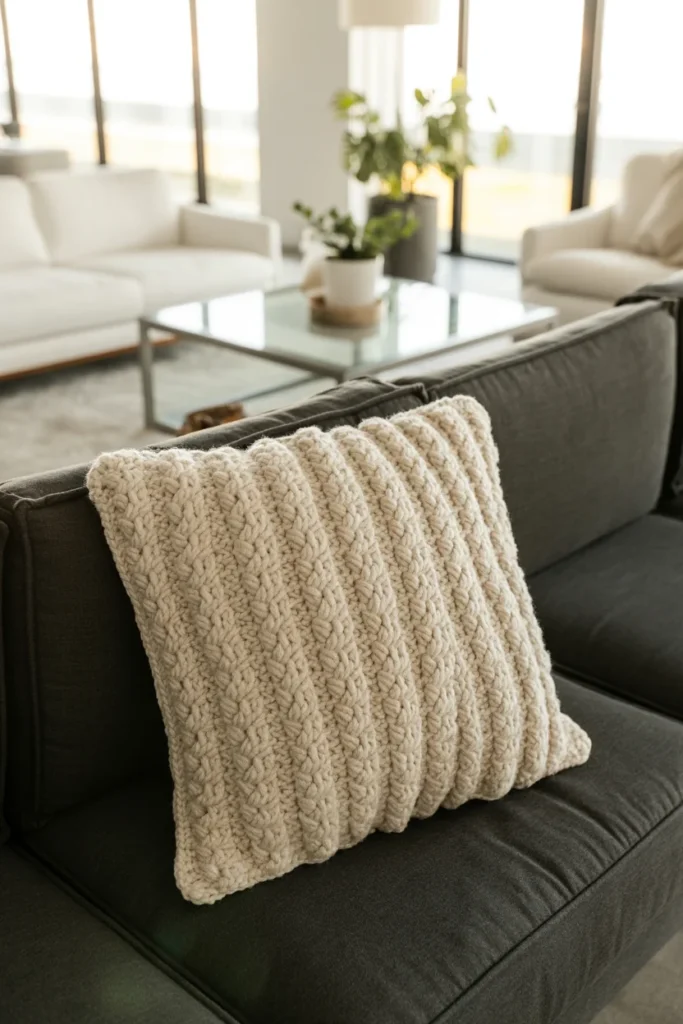 Crochet pillow cover gift