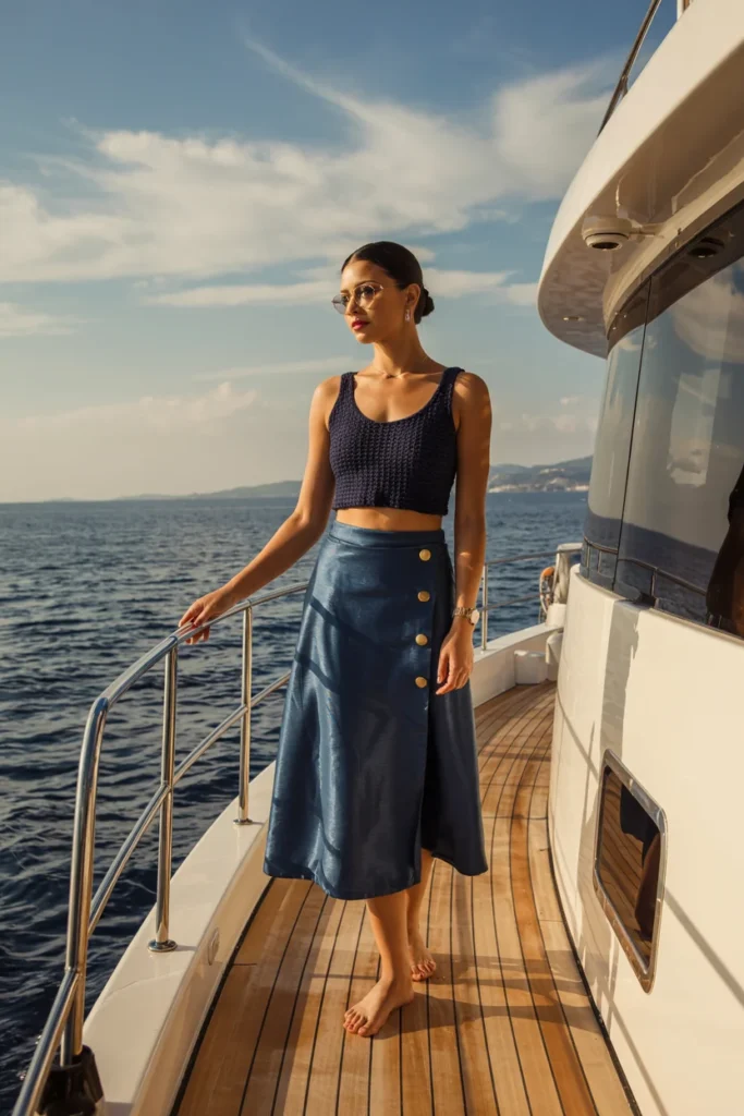 Crochet resort wear navy