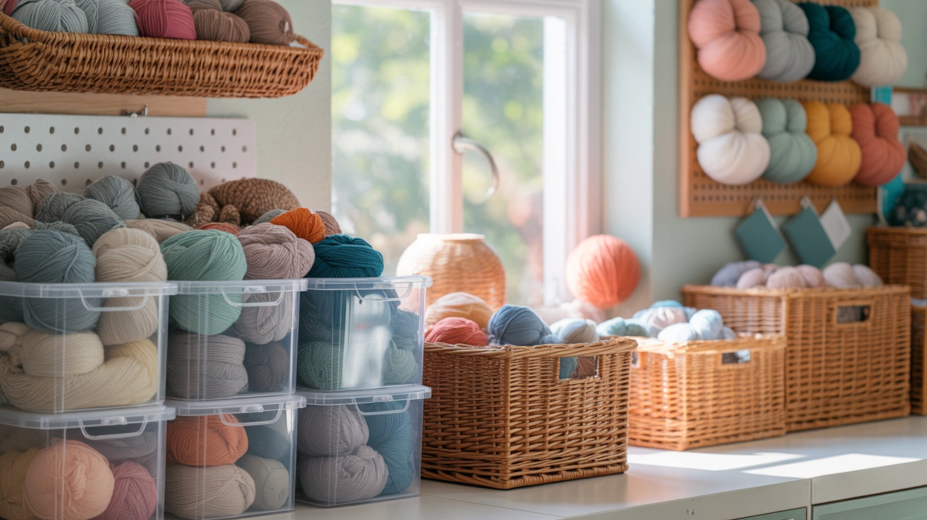 Crochet storage solutions organized craft room