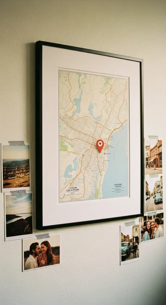 Custom map anniversary gift