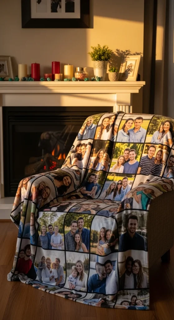 Custom photo blanket 80th birthday