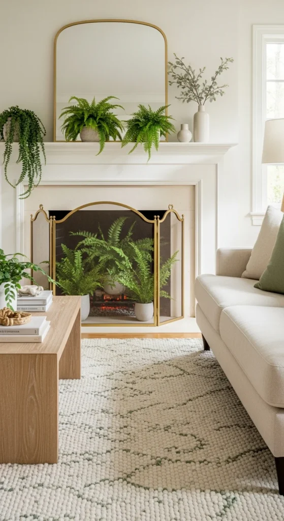 Decorative fireplace screen ideas