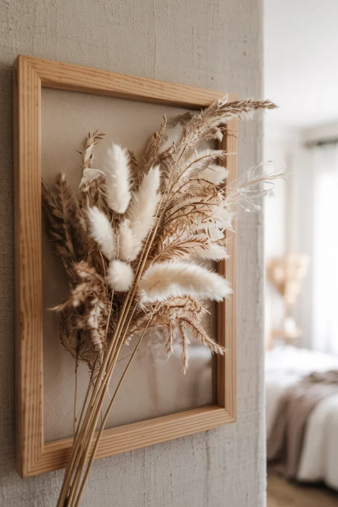 Dried palm leaf shadow box