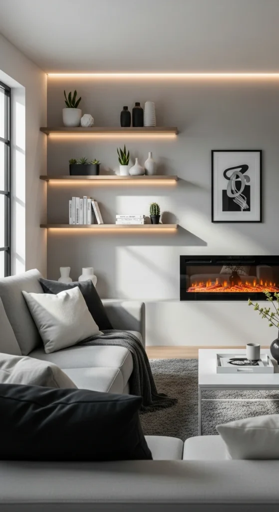 Electric fireplace living room