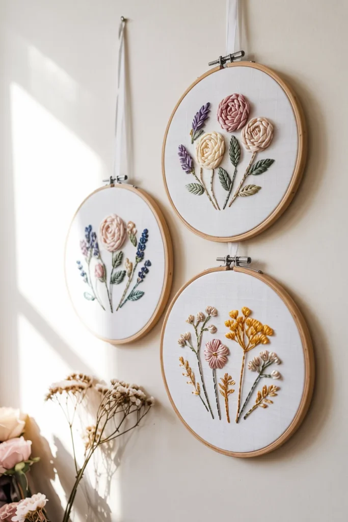 Fabric hoop wall art