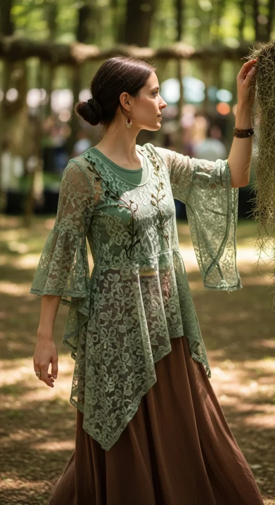 Fantasy woodland lace top