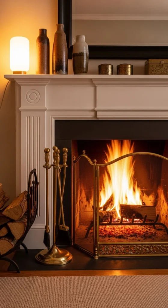 Fireplace accessories living room decor