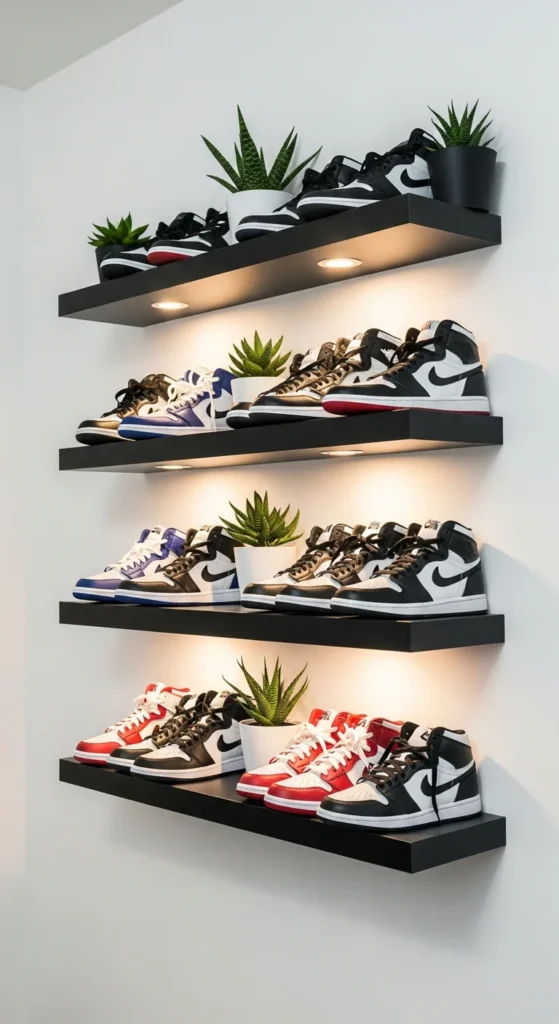 Floating Shelves for Sneaker Display