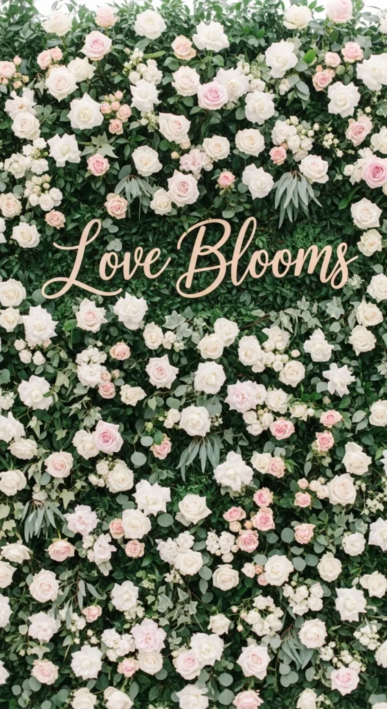 Floral wall bridal shower backdrop