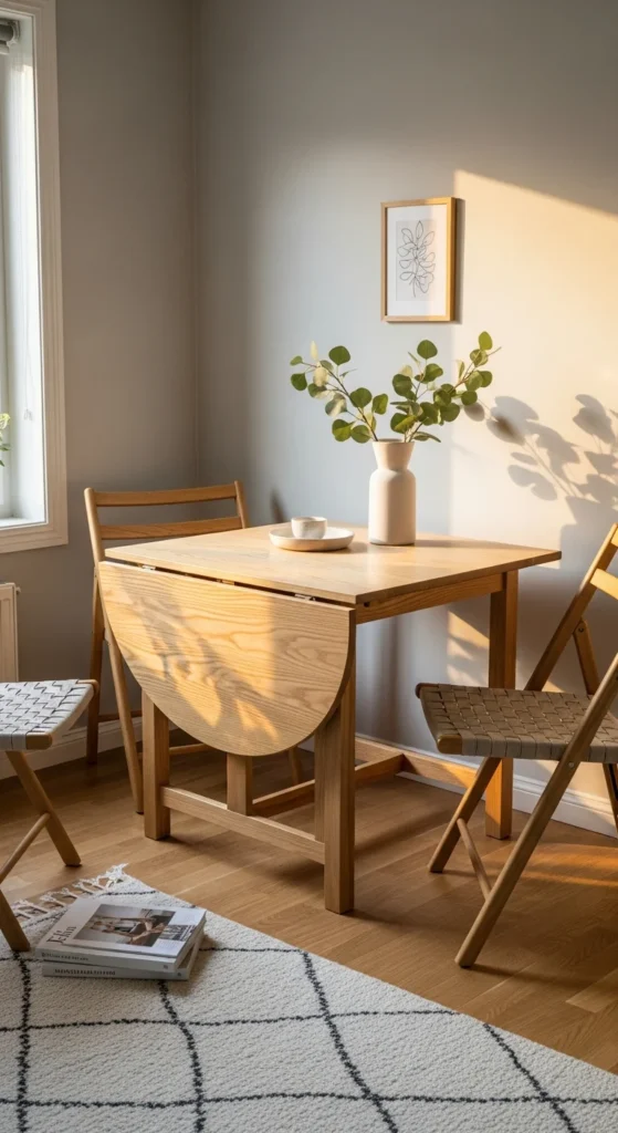 Foldable table studio apartment