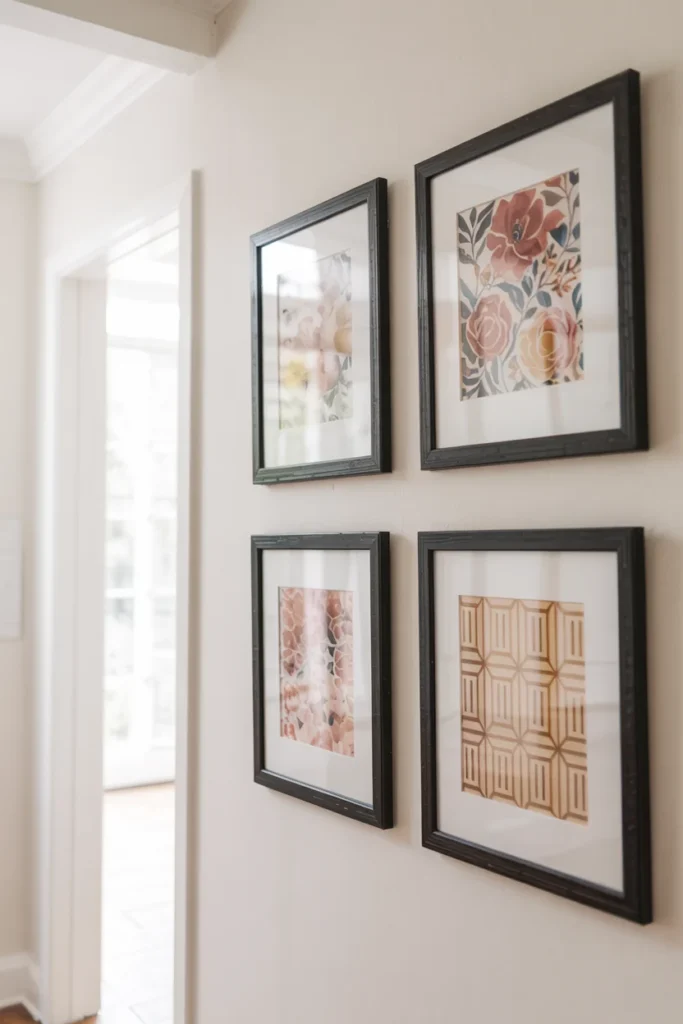 Framed scrapbook paper art