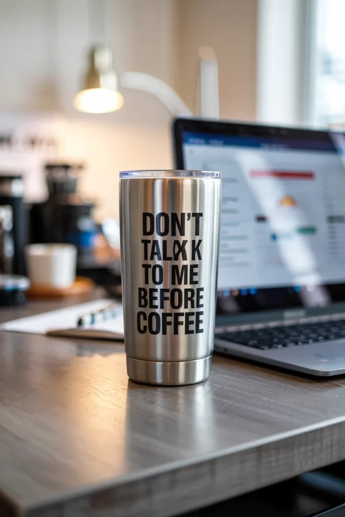 Funny coffee tumbler coworker gift