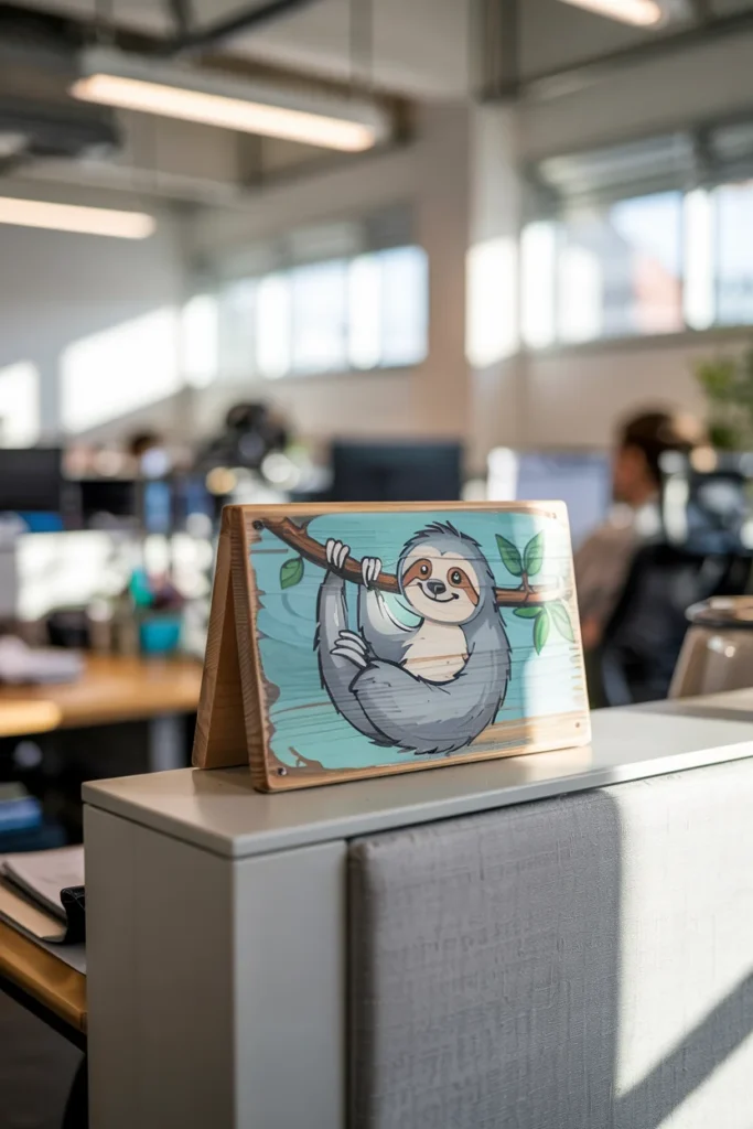 Funny desk sign coworker