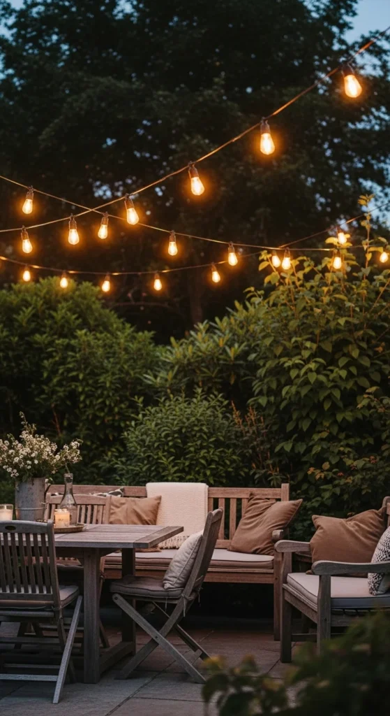 Garden lighting ideas with string lights