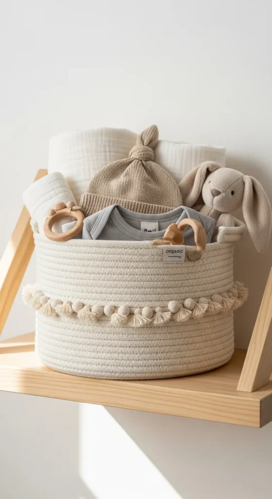 Gender neutral baby basket