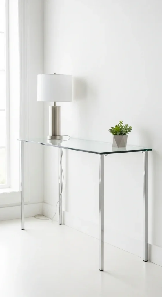 Glass console desk small living room