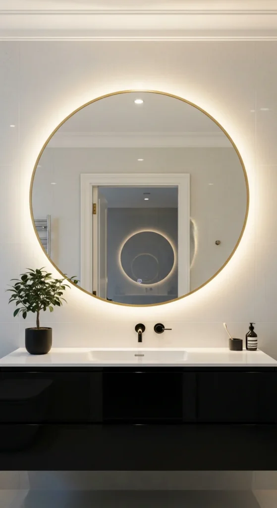 Gold bathroom mirror