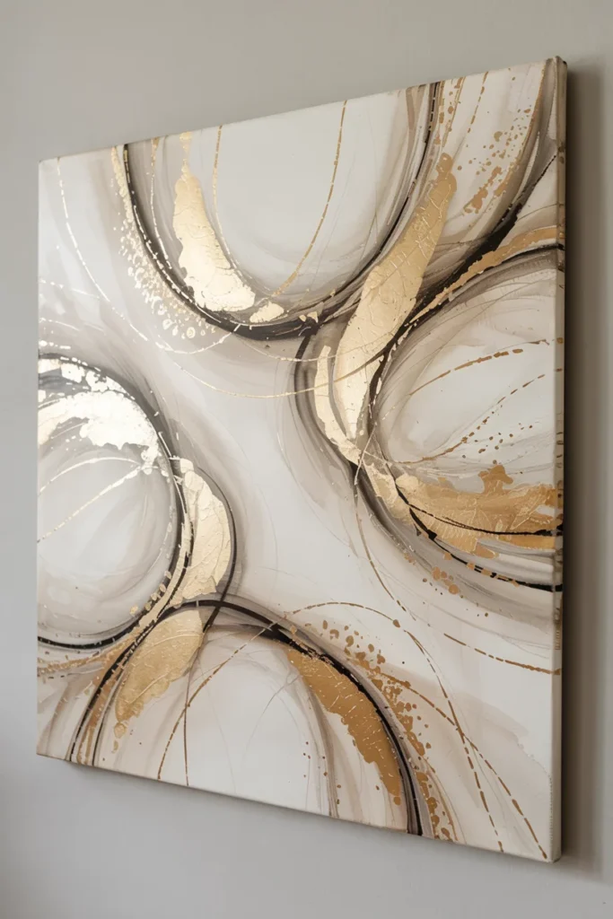 Gold leaf statement wall art