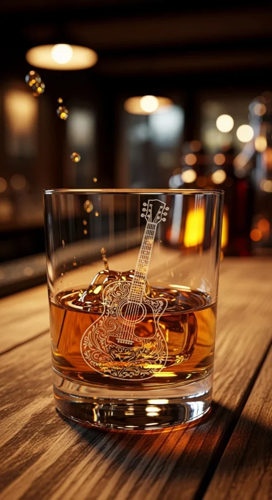 Guitar whiskey glass gift